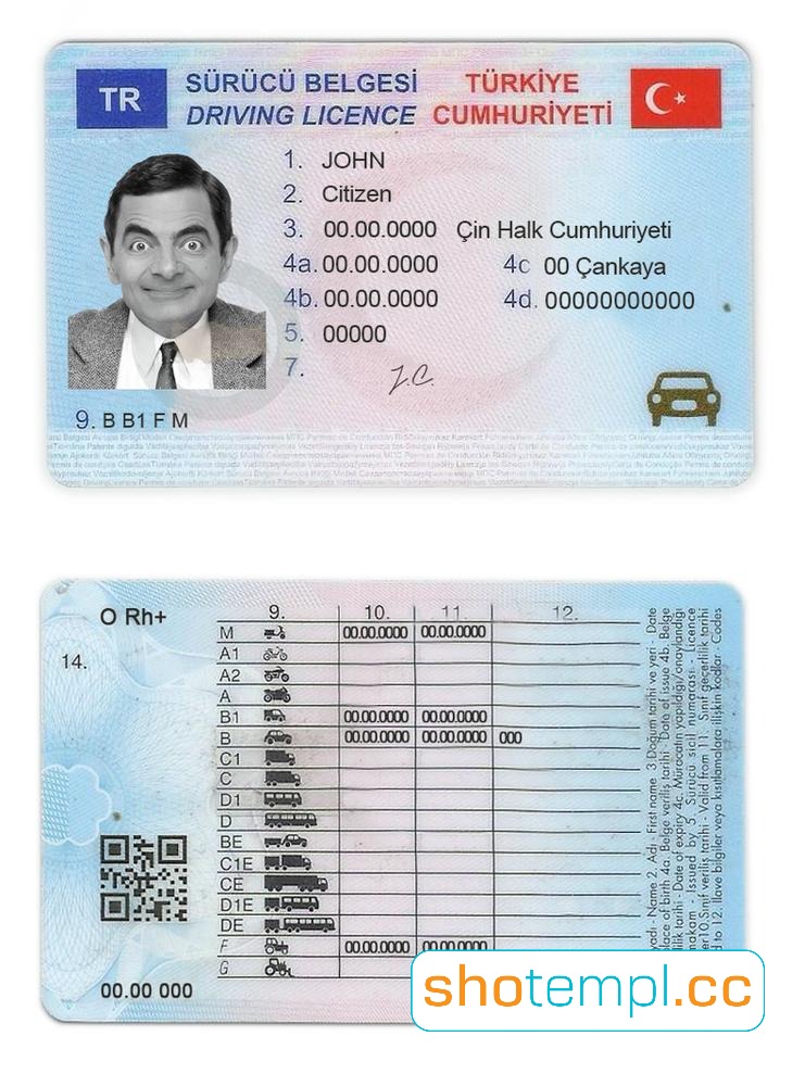 Turkey Driver License PSD Template V2